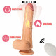 3 in 1 thrusting dildo with rotate heat dark skin remote control