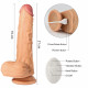 3 in 1 thrusting dildo with rotate heat dark skin remote control