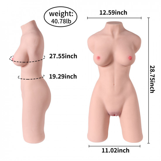 half body torso sex doll with plump tits 40.78lb - lauren