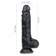 8.5 inch wireless thrusting and rotating black dildo