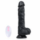 8.5 inch wireless thrusting and rotating black dildo