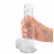 8 inch realistic ballsy dildo in crystal clear