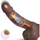 crazed thrusting and rotating vibrating suction-cup dildo - chocolate