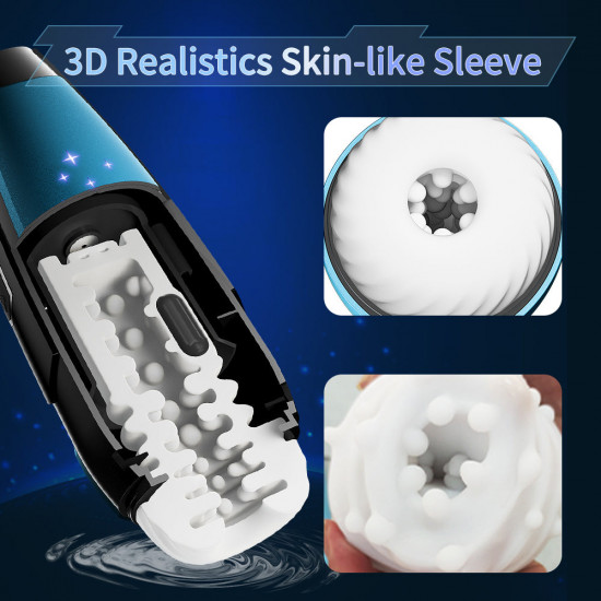 galaxy deep throat telescopic 3d realistic vagina vibrating male masturbator