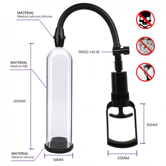 male penis pump manual penis enlarger vacuum stimulate masturbation penile extender trainer