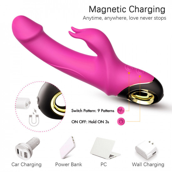 rabbit vibrator with 360 degree rotating head v6