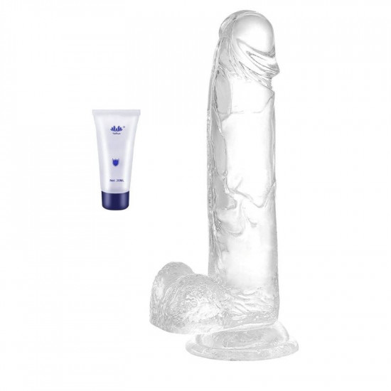 7.3 inch clear dildo- lucas